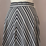 Marion Donaldson vintage 1970s black and white chevron cotton maxi skirt