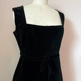 Clothes by Samuel Sherman black cotton velvet 1960s pinafore dress