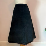 Vintage 1970s Janet Ibbotson a-line suede button front skirt