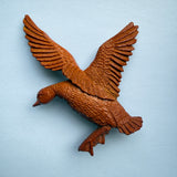 Vintage large carved effect 1940s duck brooch