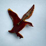 Vintage large carved effect 1940s duck brooch
