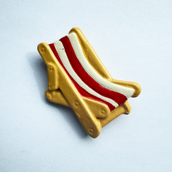 Vintage striped deck chair brooch