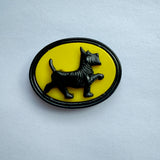 Yellow and black vintage 1940s Scottie Dog brooch
