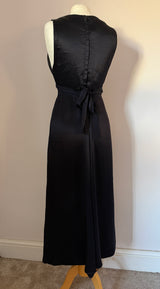 Black satin vintage 1970s Chelsea Girl cocktail dress