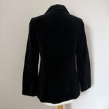 Black velvet vintage 1970s three button blazer