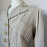 Cream linen art deco vintage 1940s jacket