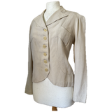 Cream linen art deco vintage 1940s jacket