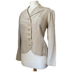 Cream linen art deco vintage 1940s jacket