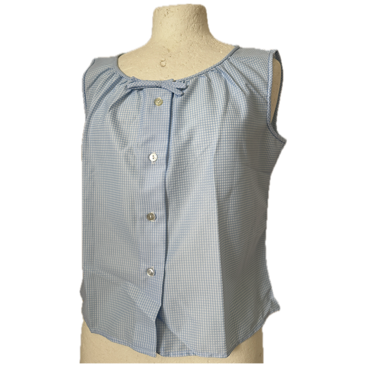 St Michael unworn vintage 1960s blue and white gingham blouse