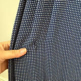 Navy and white check rayon 1940s peplum day dress