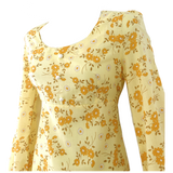 Orange and yellow daisy print polycotton 1960s mini dress