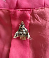 Bubblegum pink chiffon vintage 1960s ruffle neck blouse