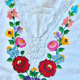 Vintage floral embroidered traditional Hungarian Kalocsa blouse
