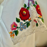 Vintage floral embroidered traditional Hungarian Kalocsa blouse