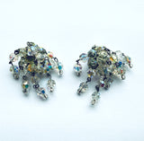 Crystal dangle vintage 1960s clip-on earrings