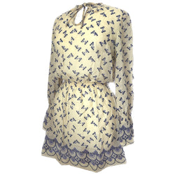 Radley of London mini-robe imprimé art déco vaporeux vintage des années 1960