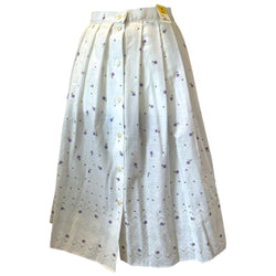Unworn vintage 1980s white broderie anglaise print floral summer skirt