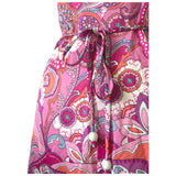 Rose psychédélique paisley floral vintage années 1960 ceinturée en nylon St Michael mini-robe