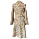 Costume jupe et blazer en coton floral des années 1970 sur mesure Reldan