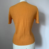 Light amber orange 70s-does-40s ribbed heart motif jumper