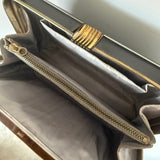 Stormy grey vinyl art deco 1940s vintage box handbag
