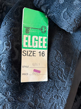 Unworn and tagged Elgee vintage 1960s/70s black chenille tapestry maxi coat