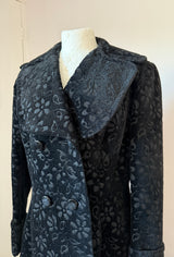 Unworn and tagged Elgee vintage 1960s/70s black chenille tapestry maxi coat