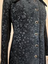 Elgee vintage 1960s/70s black chenille tapestry maxi coat