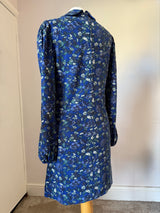 Royal blue floral courtelle vintage St Michael 1960s day dress