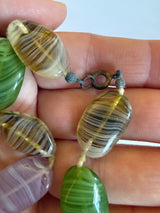 Vintage strand bracelet of colourful lampwork glass beads