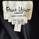 Spellbinding 1980s vintage whimsigoth black peplum midi dress by Frank Usher
