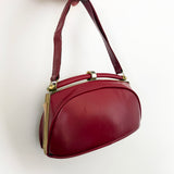 Cherry red vinyl vintage 1940s box handbag