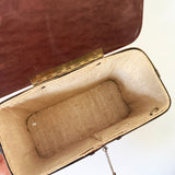 Vintage 1950s tortoiseshell lucite box bag with brass frame
