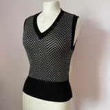 Zigzag silver lurex 1970s twinset tank top and cardigan