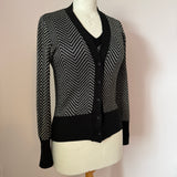 Zigzag silver lurex 1970s twinset tank top and cardigan