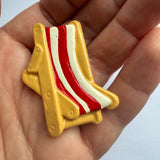 Vintage striped deck chair brooch