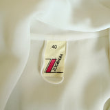 Sheer white chiffon vintage 1980s flower applique blouse
