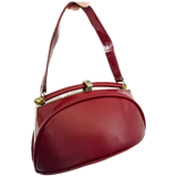 Cherry red vinyl vintage 1940s box handbag