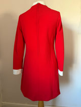 St Michael red and white polyester mod 1960s mini dress