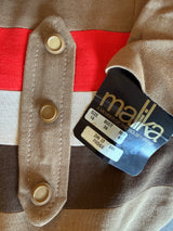 Fudge brown mod colourblock waist unworn 1960s day dress