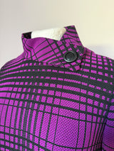 Violet purple and black check mod 1960s unworn Wolsey day dress