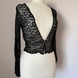 Vintage Art Deco 1930s black cobweb lace evening shrug top/jacket