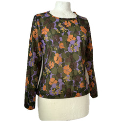 St Michael vintage 1960s floral long sleeved top