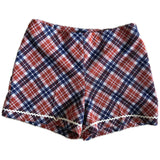 Plaid check vintage 1970s longline tabard and hotpants shorts set