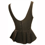 Bronze lurex vintage 1980s Topshop peplum scoop neck top