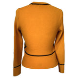 Amber orange and brown vintage 1970s novelty arrow patterned jumper