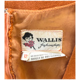 Wallis orange and pink chevron stripe moygashel two piece mod 1960s skirt suit