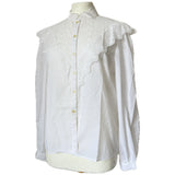 Vintage 1980s BHS Edwardian style white cottagecore blouse