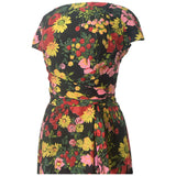 Floral silk vintage 1950s wiggle dress