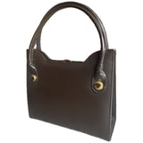 Chocolate brown vinyl vintage 1960s handbag